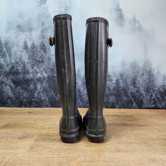 Hunter Original Huntress Waterproof Tall Black Rain Boots | US 5M/6F - Picture 7 of 12